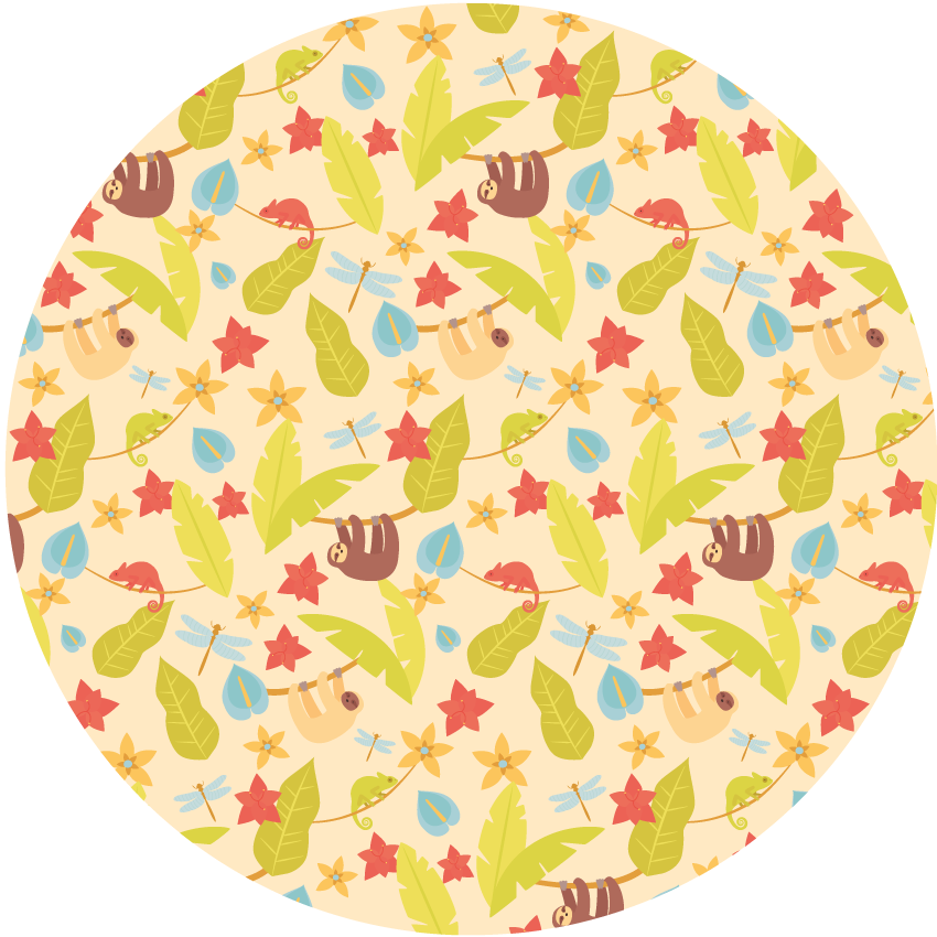 Autumn Critters Circular vinyl rug - TenStickers