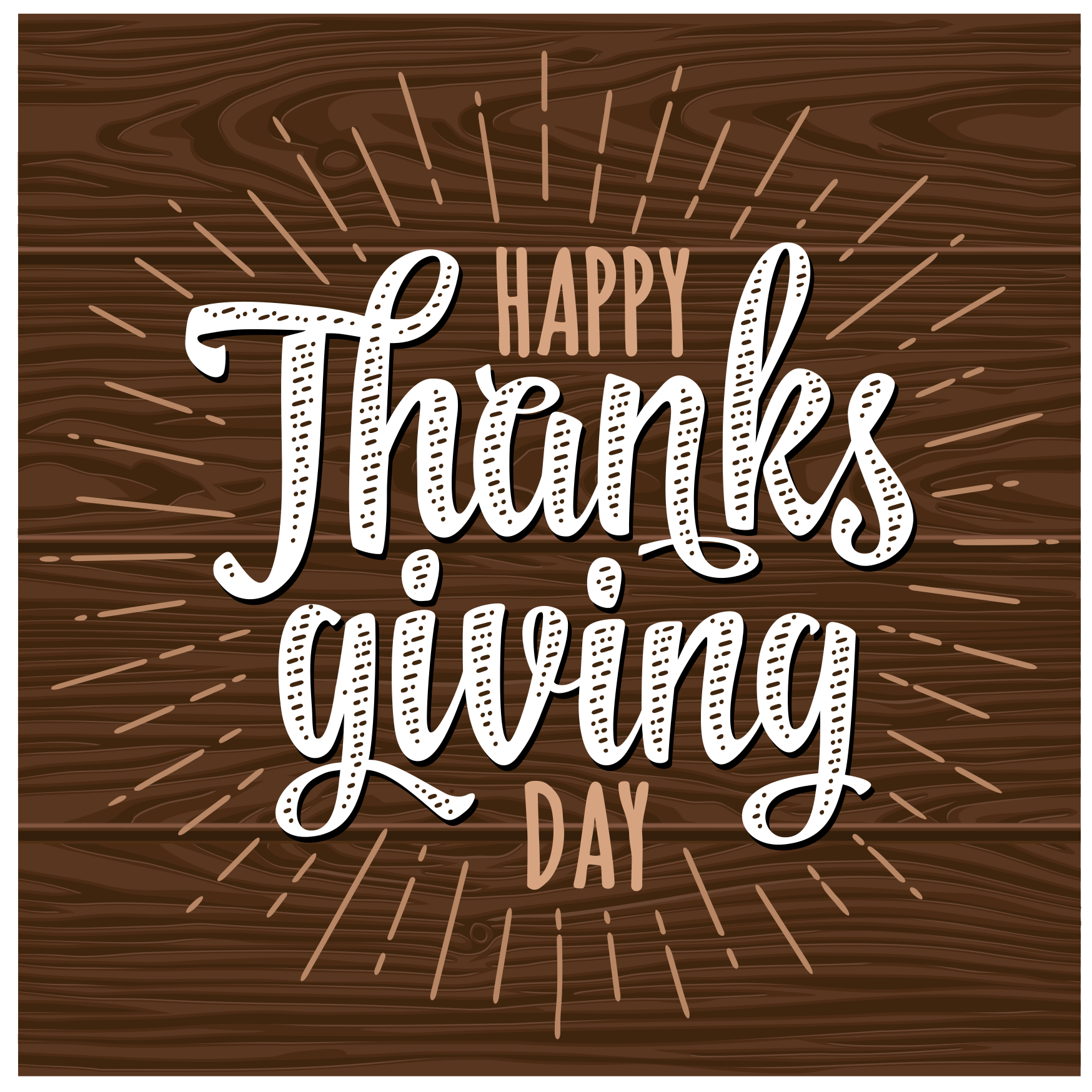 Happy thanksgiving day wood vinyl rug - TenStickers