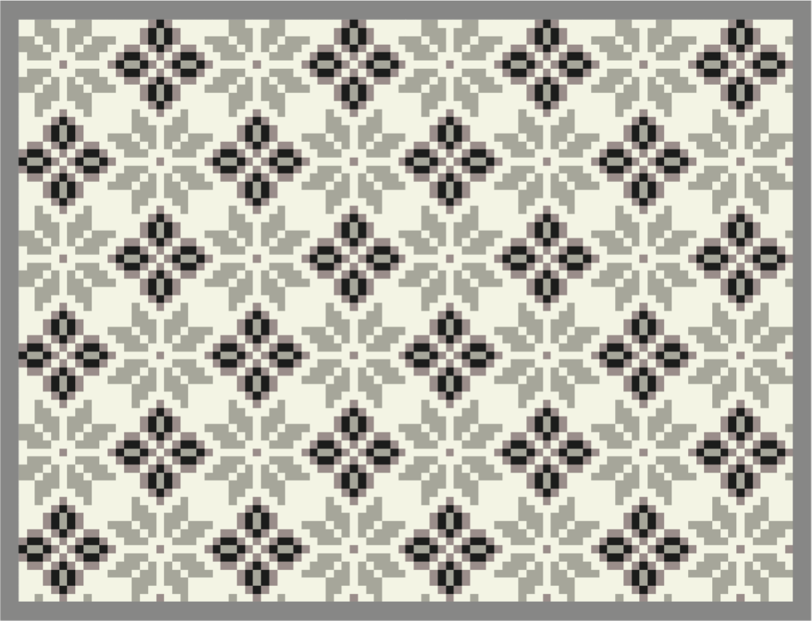 Monochrome tile pattern tile vinyl rug - TenStickers