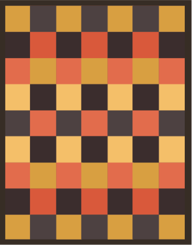 Geometric vinyl rug in geometric checkerboard design - TenStickers
