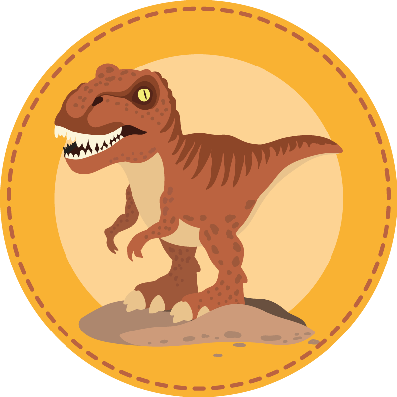 orange dinosaur background animal rug - TenStickers