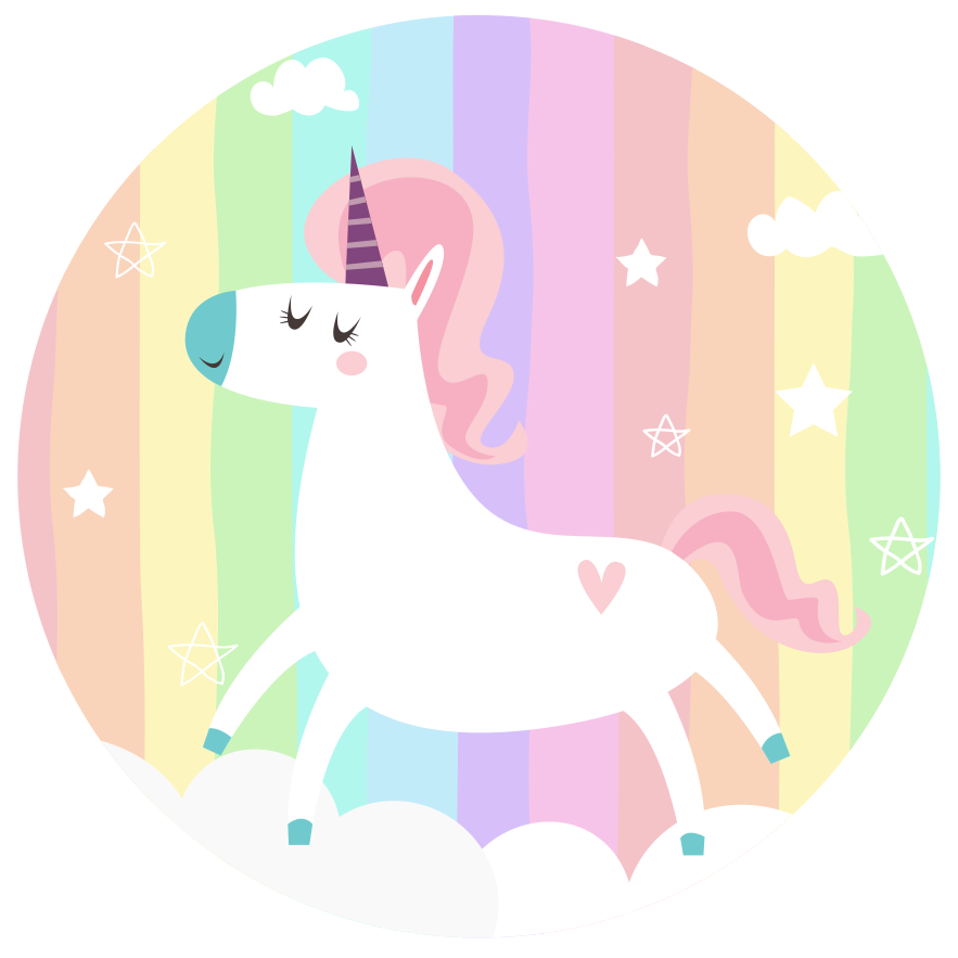 Unicorn Rainbow Decor kids vinyl rug - TenStickers