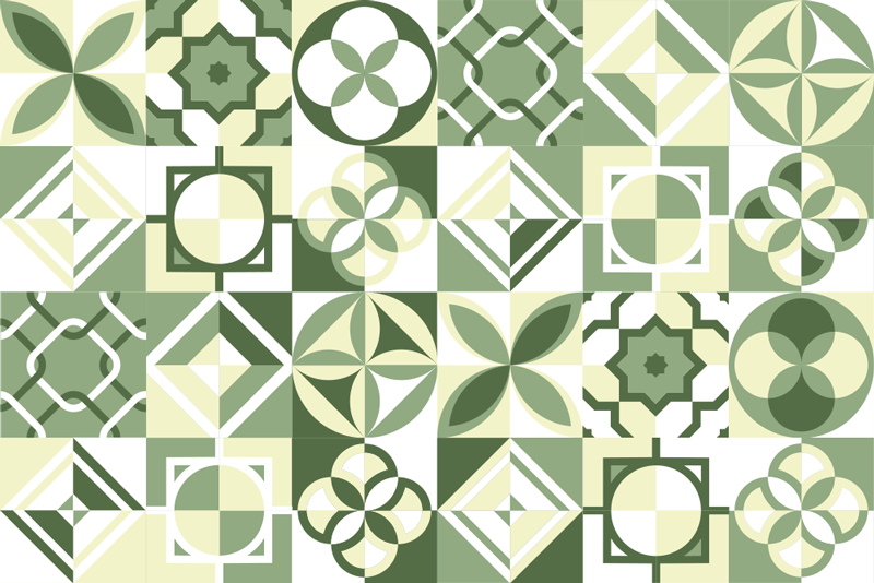Tile vinyl rug inspired by patterned tiles - TenStickers