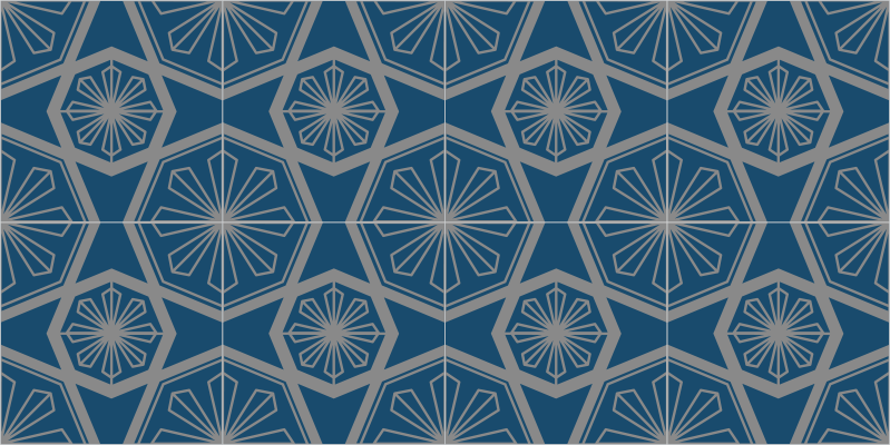 Stunning geometric pattern tile vinyl rug - TenStickers