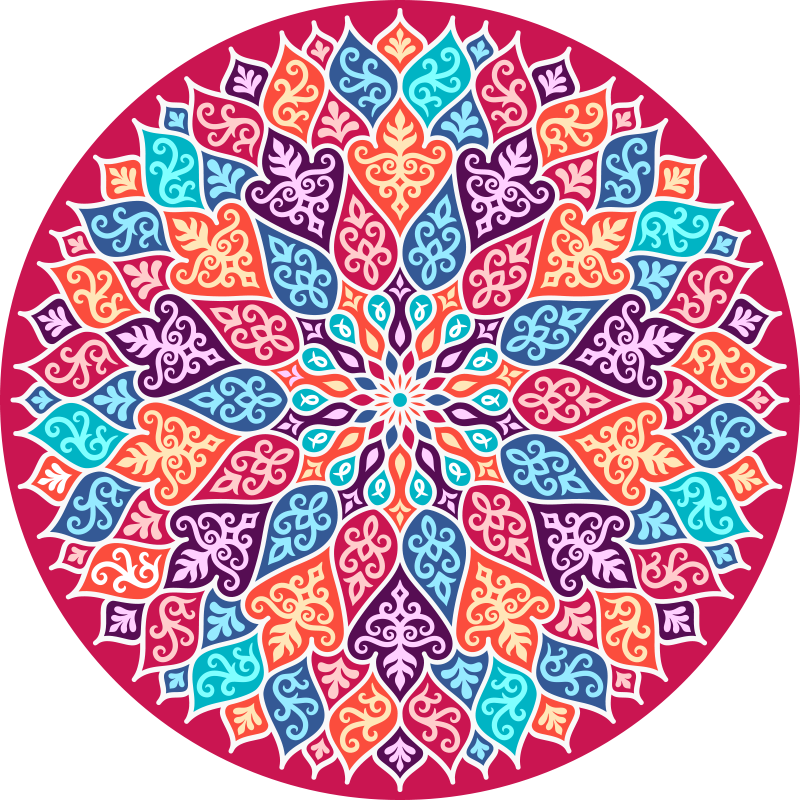 Mandala vinyl rug with vibrant mandala design - TenStickers