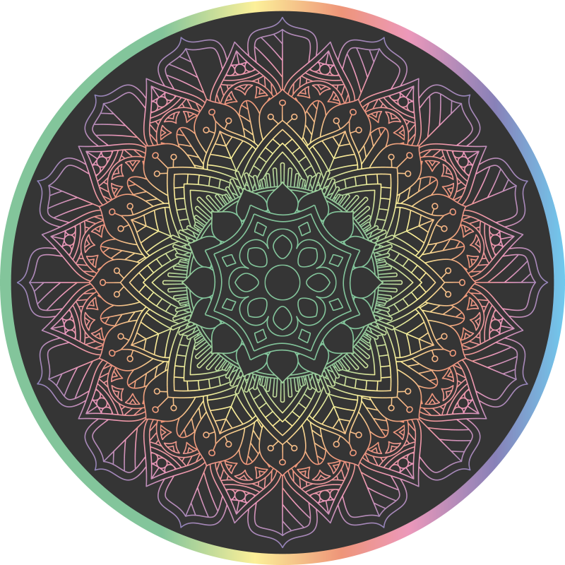 Mandala meditation mandala vinyl rug - TenStickers