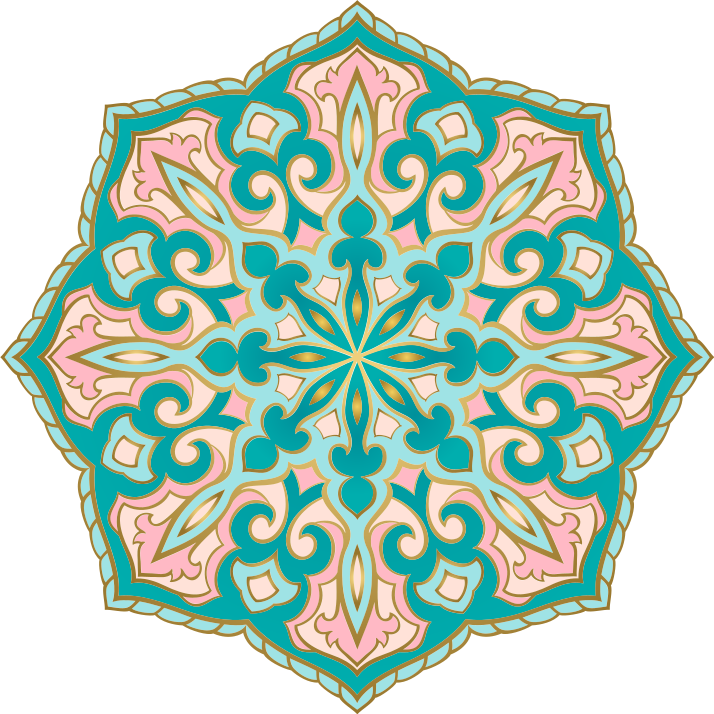 Mandala-Inspired Medallion mosaic vinyl rug - TenStickers
