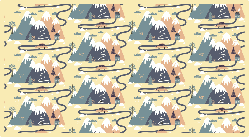 Mountain Wildlife vinyl rug - TenStickers