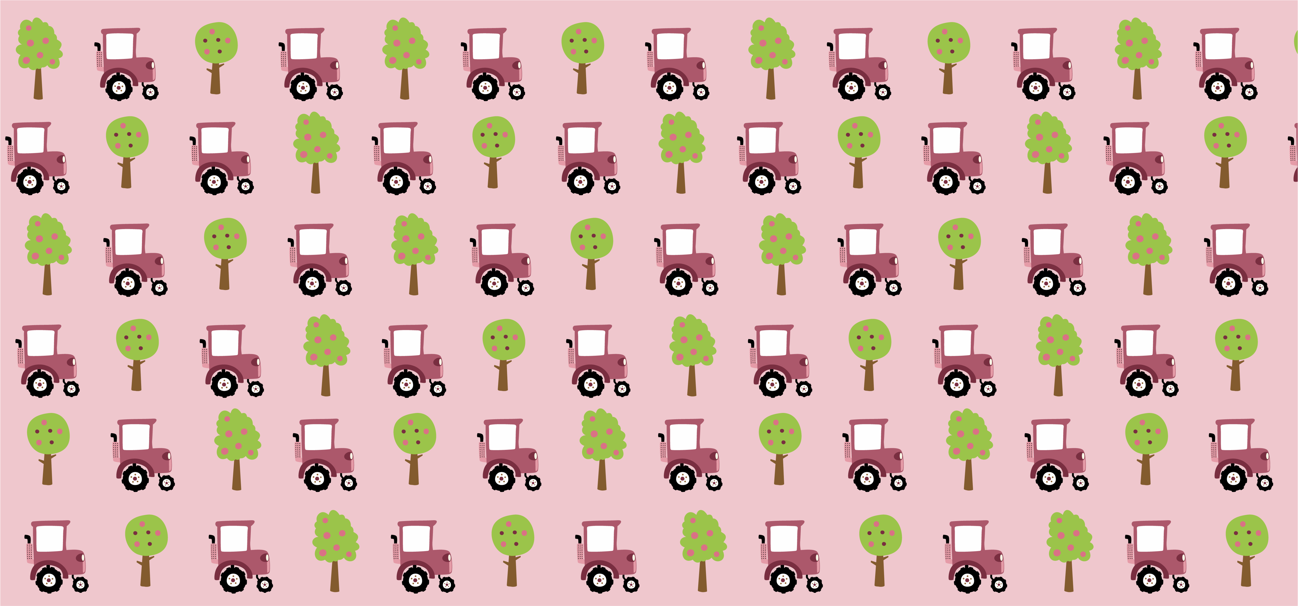 Playful Trucks Pattern kids vinyl rug - TenStickers