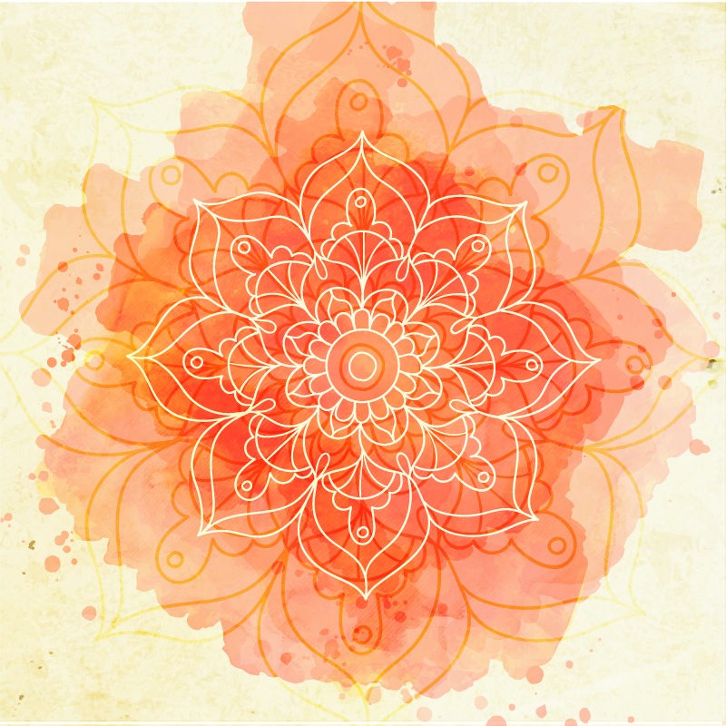 Lotus mandala design floral rug - TenStickers