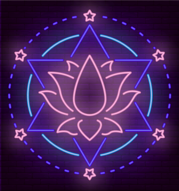 Mandala vinyl rug neon mandala design - TenStickers