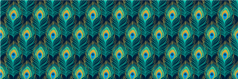 Peackock feather animal print vinyl rug - TenStickers