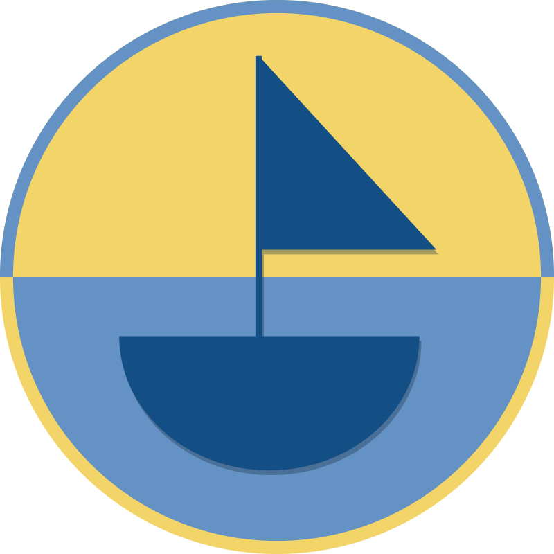 Geometric vinyl rug with sailboat design - TenStickers