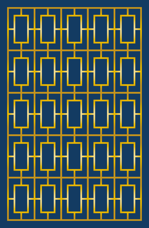 Blue and Gold Modern  modern rug - TenStickers
