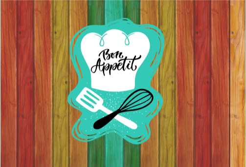 Bon Appetit Emblem custom vinyl rug - TenStickers