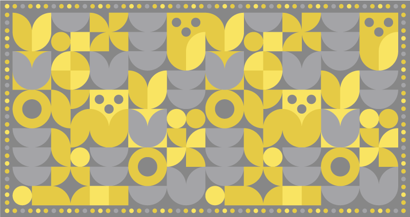 Geometric vinyl rug in yellow geometric pattern - TenStickers