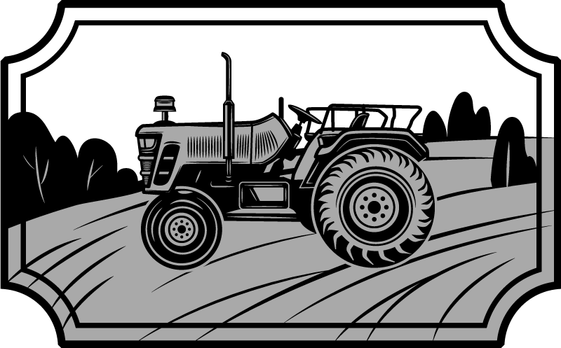 Monochrome Tractor vinyl rug - TenStickers
