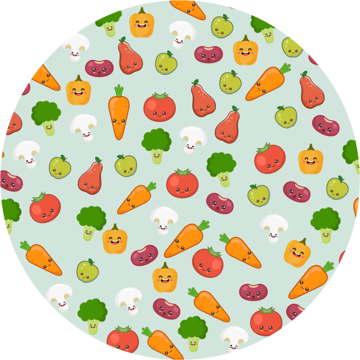Cheerful Veggie Pattern nursery vinyl rug - TenStickers