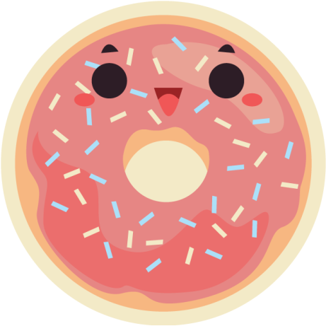 Vinyl rug animated donut design - TenStickers