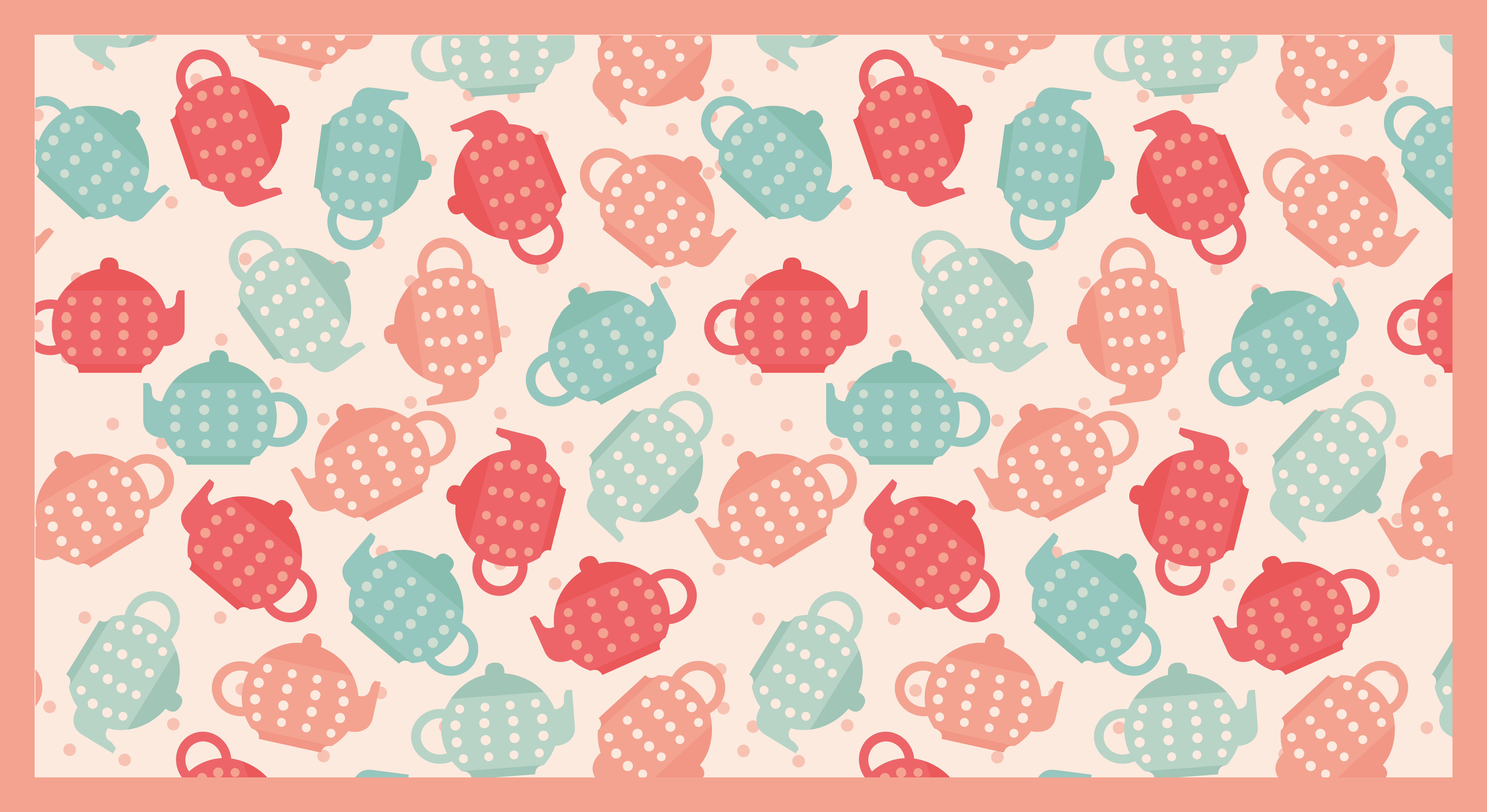 Teapot Patterns vinyl rug - TenStickers
