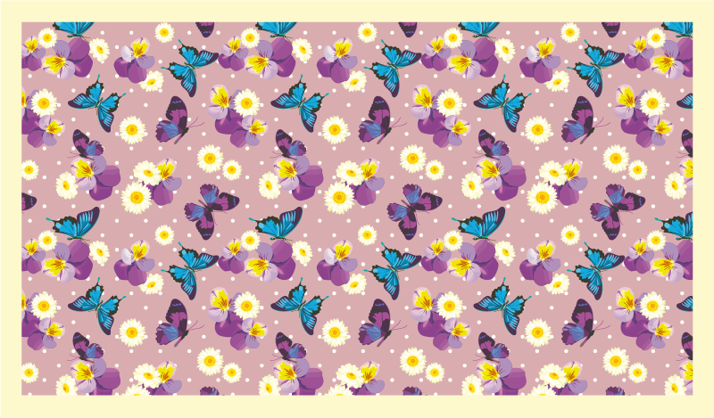 Butterfly Garden Array vinyl rug - TenStickers