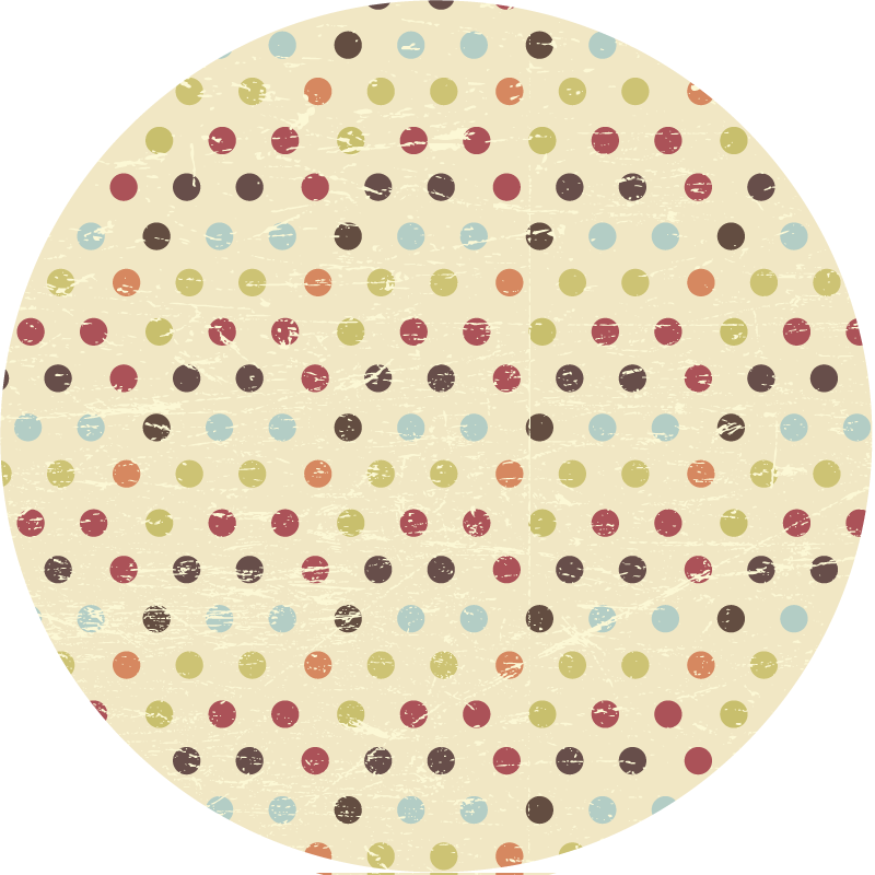 Multi colour polka dot geometric rugs - TenStickers