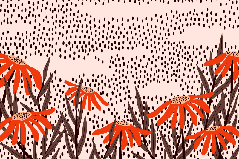 Floral spots serenity bedroom vinyl rug - TenStickers