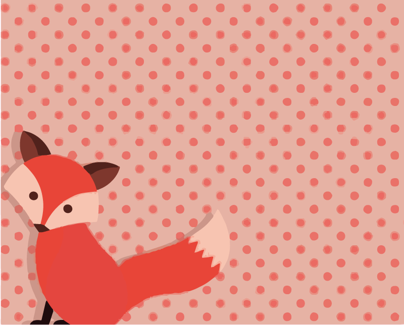 Fox Polka Dots kids vinyl rug - TenStickers