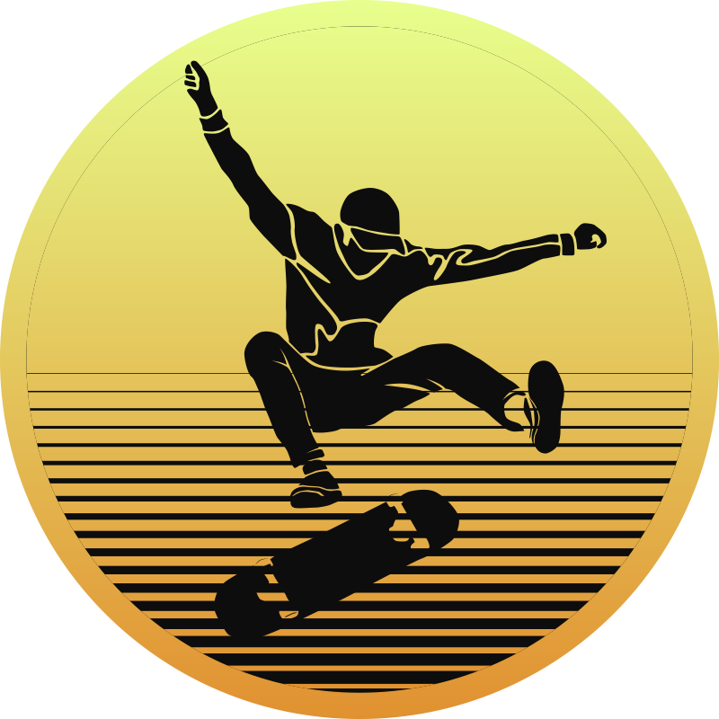 Skateboarding Silhouette teenage bedroom vinyl rug - TenStickers