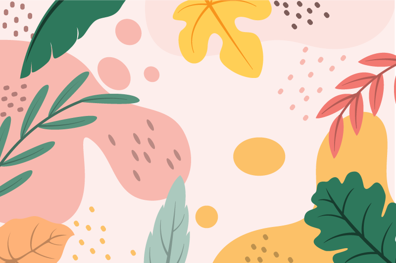 Botanical Abstract vinyl rug flowers - TenStickers