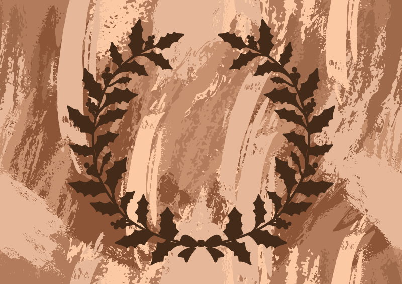 Wreath Leaves floral vinyl rug - TenStickers