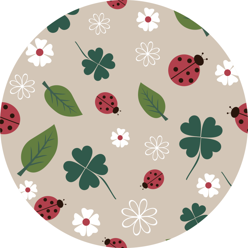 Springtime Ladybugs vinyl rug flowers - TenStickers