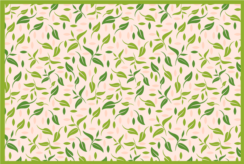 LEAFY PATTERN ACCENTS vinyl rug flowers - TenStickers
