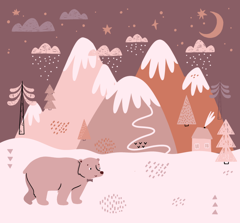 style animals for kids nordic vinyl rug - TenStickers