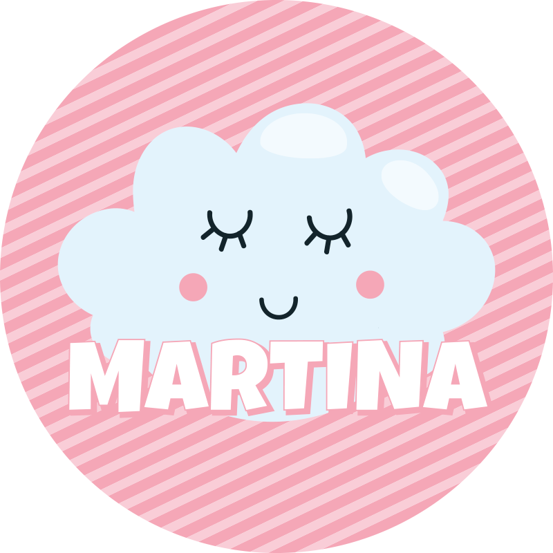 Cute cloud with name vinyl rug - TenStickers