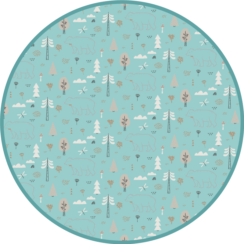 Geometric forest pattern kids vinyl rug - TenStickers