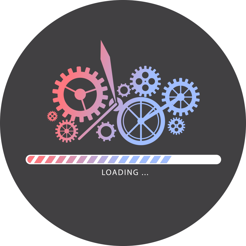 Loading clock cog custom rug - TenStickers