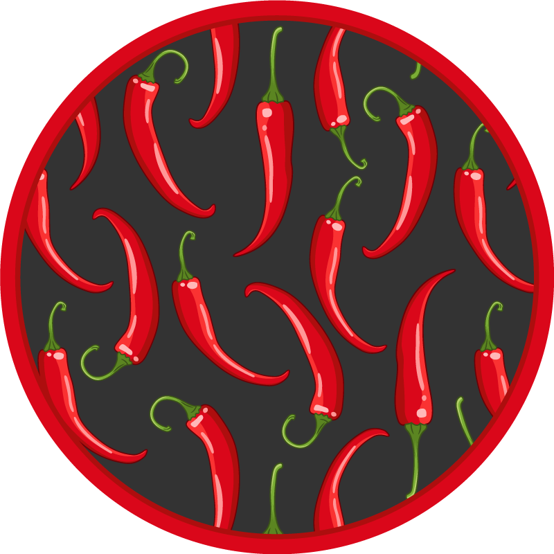 Spicy Red Peppers nordic vinyl rug - TenStickers