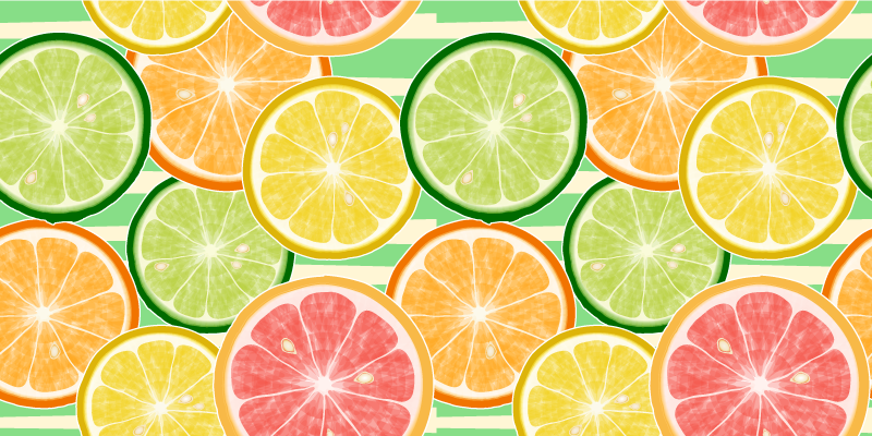 Citrus fruit pattern kitchen vinyl rug - TenStickers