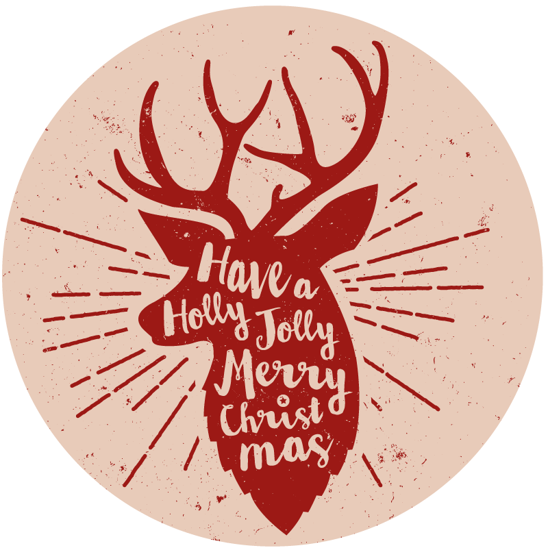 Christmas vinyl rug with reindeer design - TenStickers