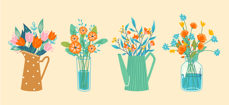 Floral Centerpiece Display vinyl rug flowers - TenStickers