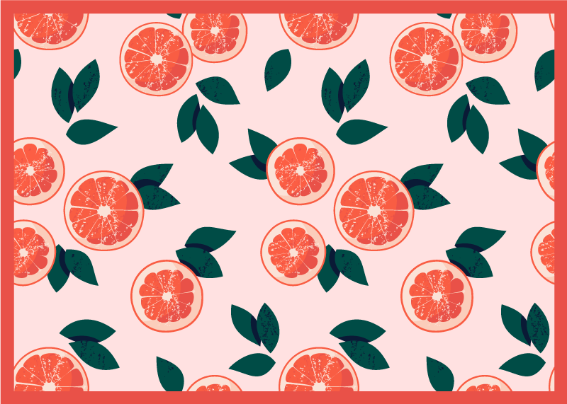 Grapefruit pattern kitchen floor tiles - TenStickers