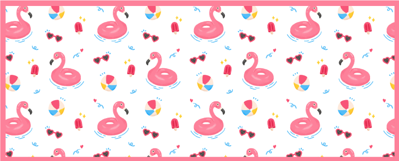 Flamingo summer design kitchen vinyl rug - TenStickers