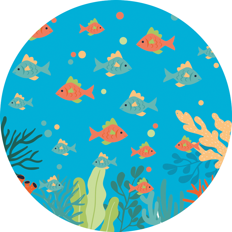 Colorful underwater scene vinyl rug bathroom - TenStickers