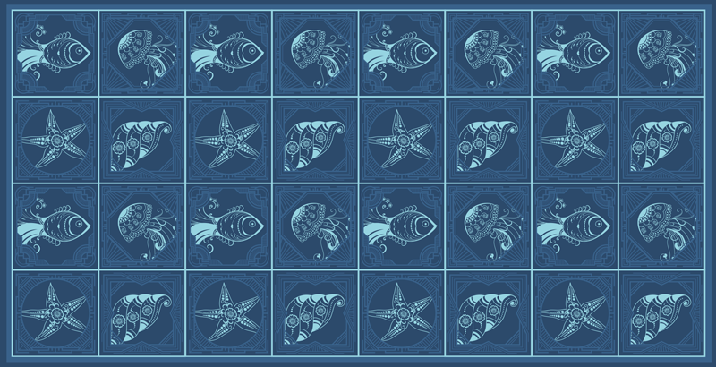 Marine life design vinyl rug bathroom - TenStickers