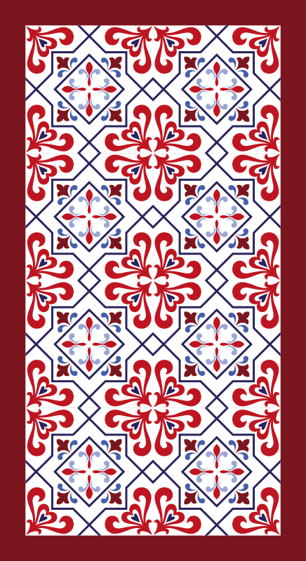 Red and Blue Beija tile carpet - TenStickers