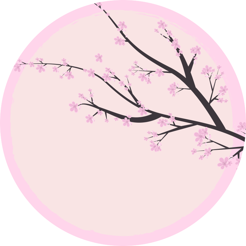 Cherry blossom branch vinyl rug flowers - TenStickers