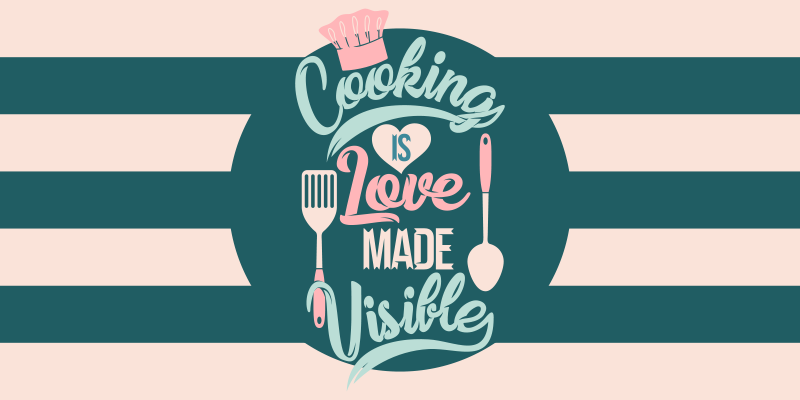 Cooking is love made visible kitchen floor - TenStickers