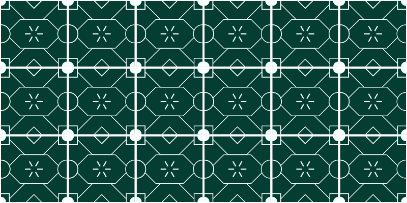 Tile vinyl rug geometric green arrangement - TenStickers