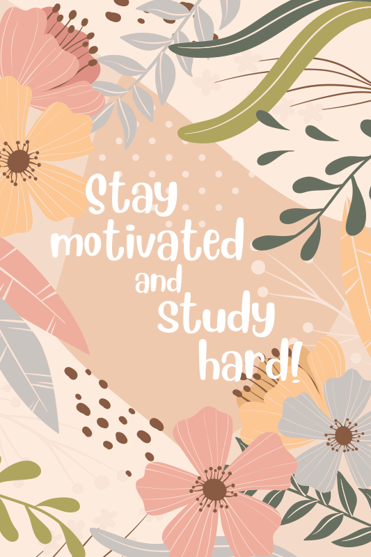 Stay motivated and study custom vinyl rug - TenStickers